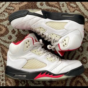 Air Jordan 5 Fire Red Sliver Tongue Men Size 13